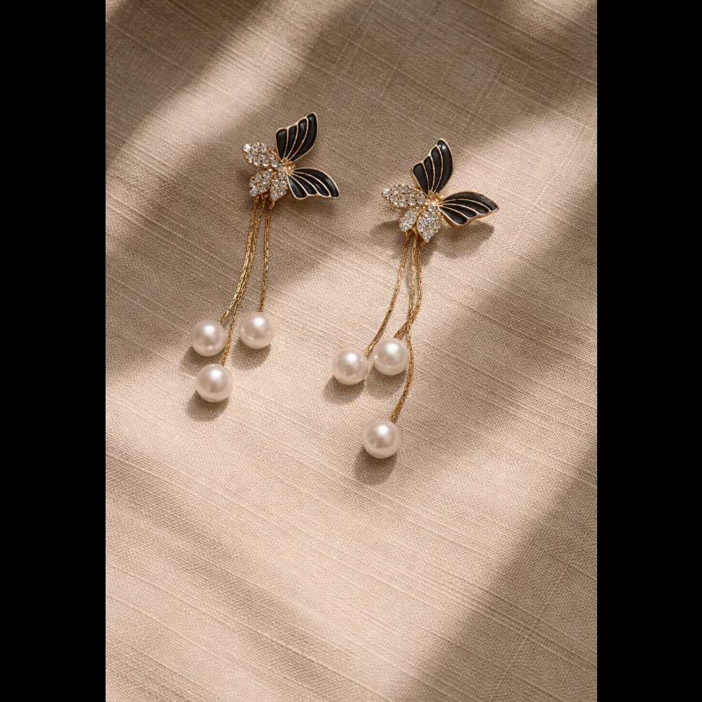 Butterfly Pearl Earrings