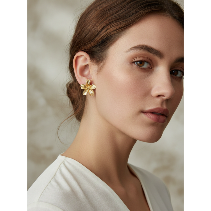 Golden Petal Studs1